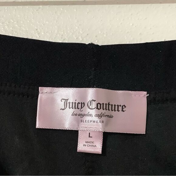 Juicy Couture Y2K Style McBling Black Graphic Logo Velour Pajama Shorts Large - Picture 5 of 12